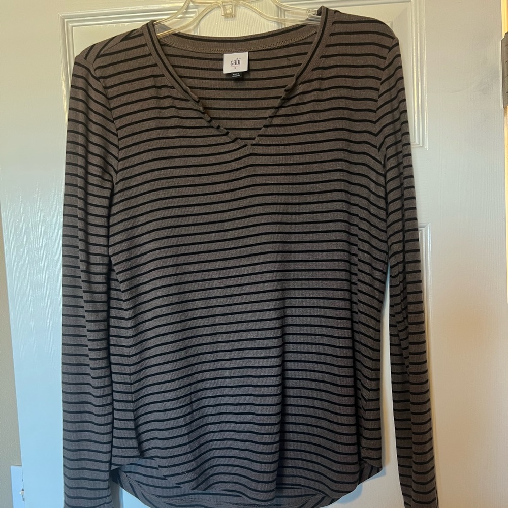 Cabi stretchy striped top